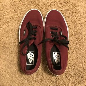 Maroon size 7 Vans black laces